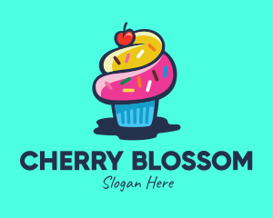 Colorful Cupcake Cherry logo