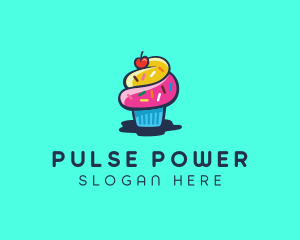 Pastry Cupcake Cherry logo design