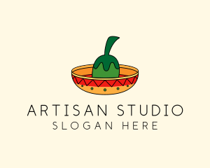 Chili Mexican Sombrero  logo design