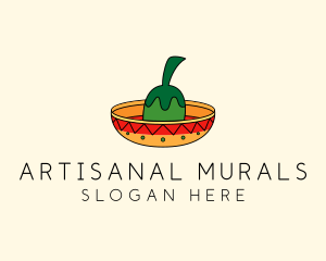 Chili Mexican Sombrero  logo design