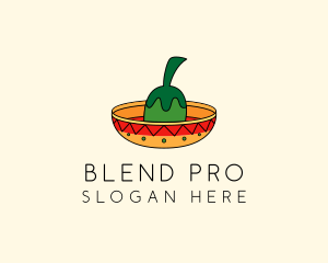 Chili Mexican Sombrero  logo design