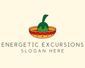 Chili Mexican Sombrero  logo design