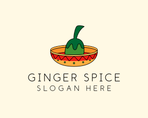 Chili Mexican Sombrero  logo design