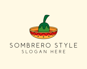 Chili Mexican Sombrero  logo design