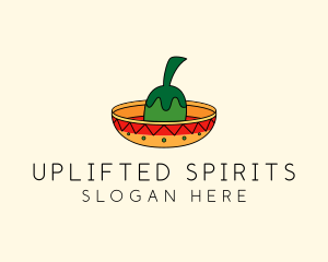 Chili Mexican Sombrero  logo design