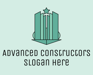 Geometric Star Skyscraper logo design