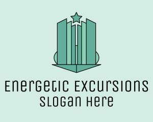 Geometric Star Skyscraper logo design