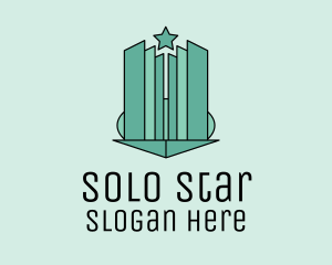 Geometric Star Skyscraper logo design