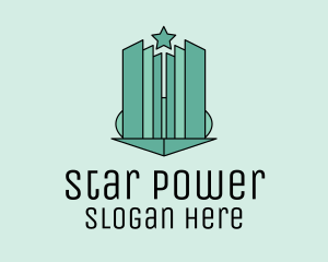 Geometric Star Skyscraper logo design