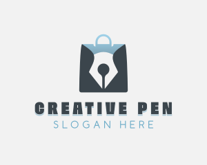 Pen Shopping Bag logo design