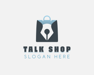 Pen Shopping Bag logo design