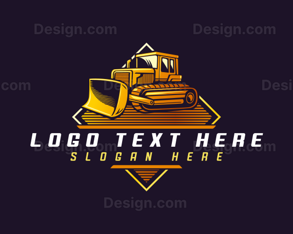 Bulldozer Equipment Construction Logo