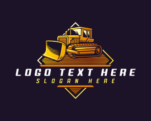 Bulldozer Equipment Construction logo