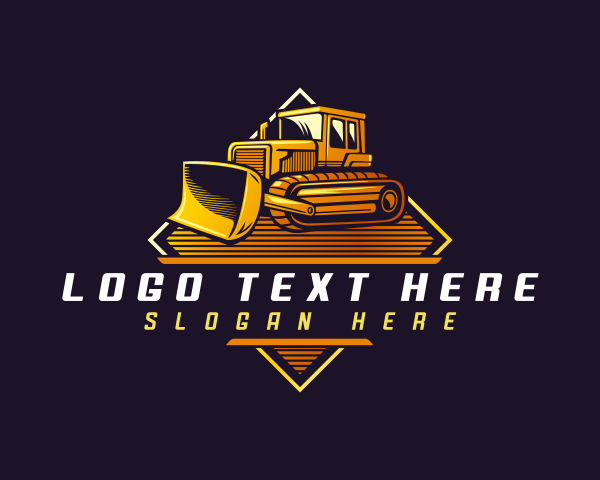 Bulldozer Equipment Construction logo