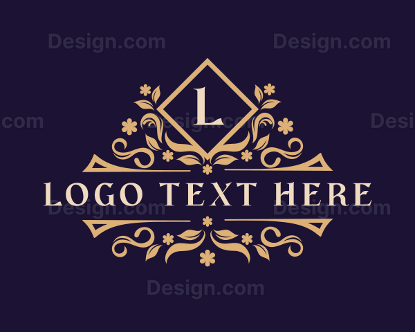 Floral Banner Ornament Logo