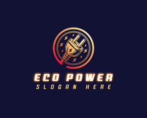 Power Electric Plug logo design