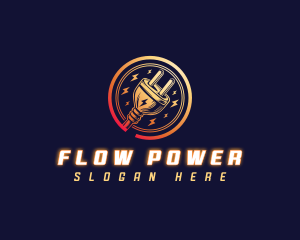 Power Electric Plug logo design