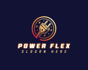 Power Electric Plug logo design