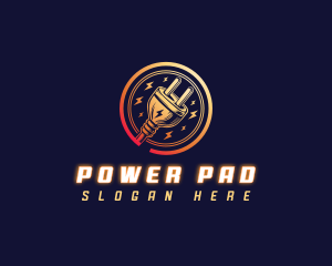 Power Electric Plug logo design