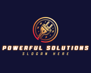 Power Electric Plug logo design