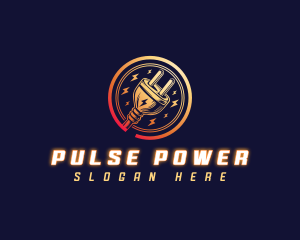 Power Electric Plug logo design