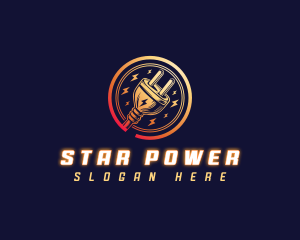 Power Electric Plug logo design