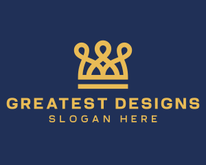 Golden Crown Loops logo design