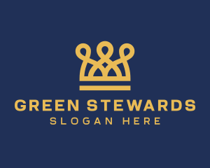 Golden Crown Loops logo design