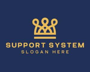 Golden Crown Loops logo design