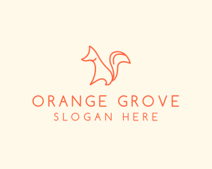Minimalist Orange Fox logo