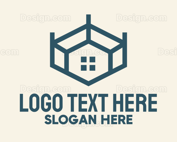 Blue Geometric Room Logo