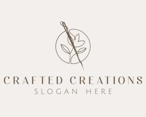 Sewing Needle Flower logo design