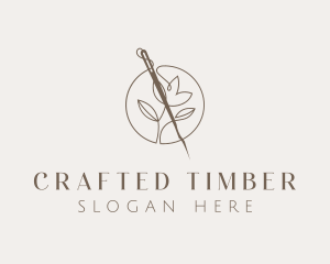 Sewing Needle Flower logo design