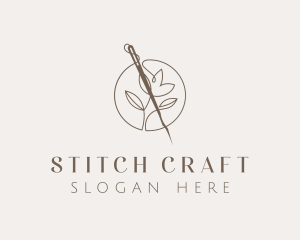 Sewing Needle Flower logo