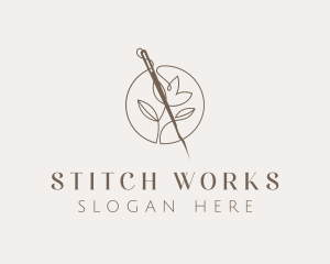 Sewing Needle Flower logo