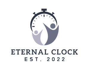 Human Clock Timer logo design