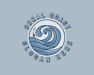 Wave Island Coast logo design