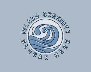 Wave Island Coast logo design