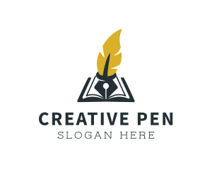 Publishing Book Quill Pen logo design