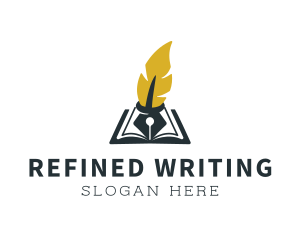 Publishing Book Quill Pen logo design