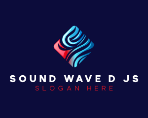 Abstract Wave Diamond logo design