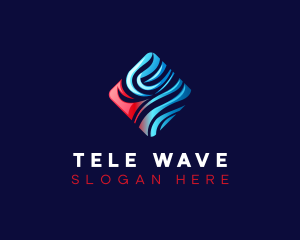 Abstract Wave Diamond logo design