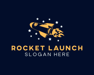 Outerspace Rocket Ship logo design