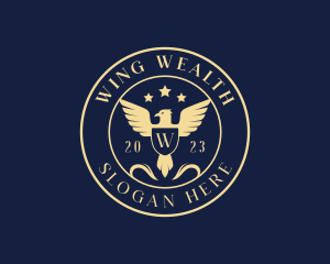 Eagle Wings Shield logo design