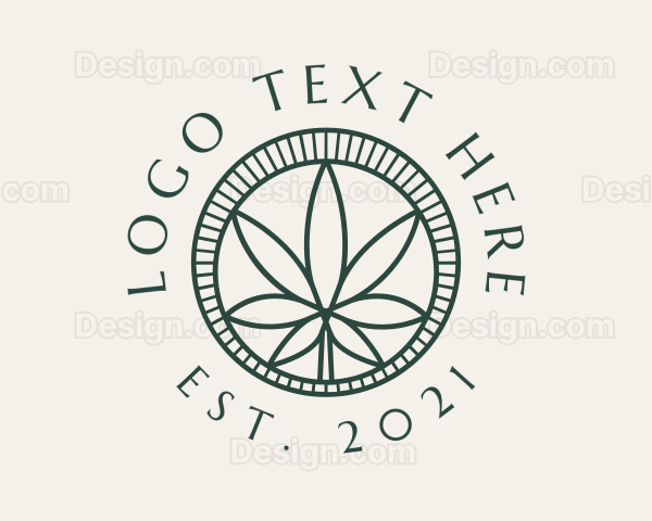 Cannabis Oil Emblem Logo