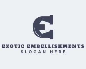 Wrench Mechanic Letter E logo design