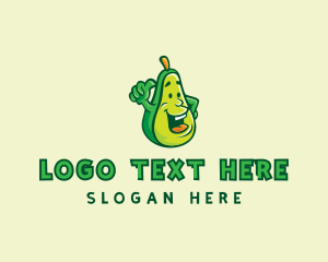 Thumbs Up Avocado Fruit Logo