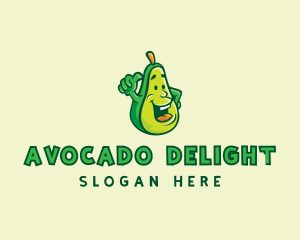 Thumbs Up Avocado Fruit logo