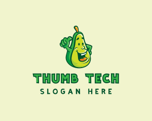 Thumbs Up Avocado Fruit logo design