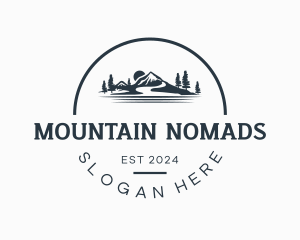 Valley Mountain Emblem Wordmark logo design